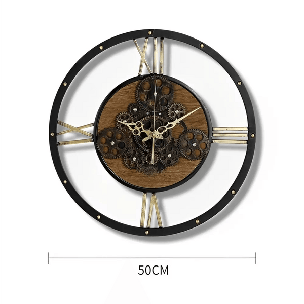 horloge bois et metal