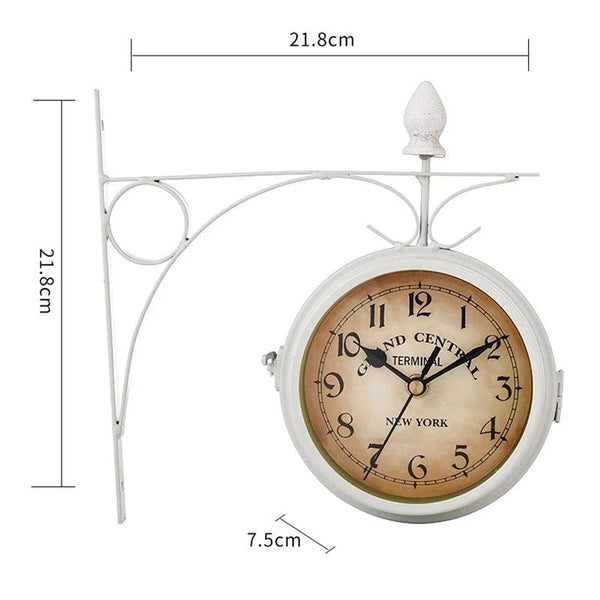 horloge de gare ancienne double face new york blanc