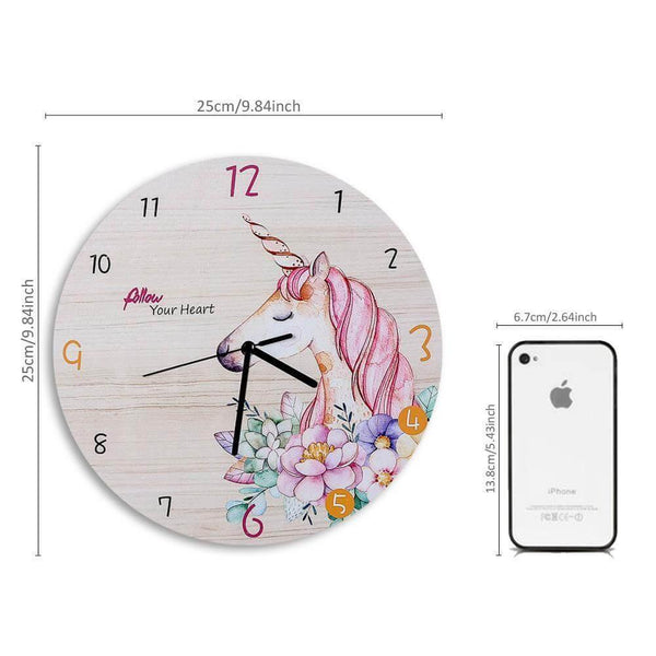 horloge silencieuse licorne