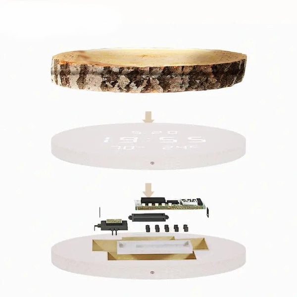 Horloge murale numérique en bois - TimeWoods Temps-Des-Horloges.com