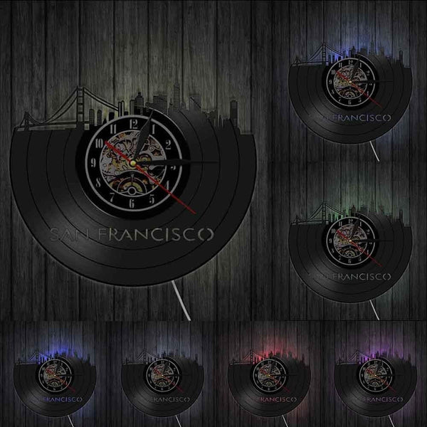 horloge vinyle san francisco led