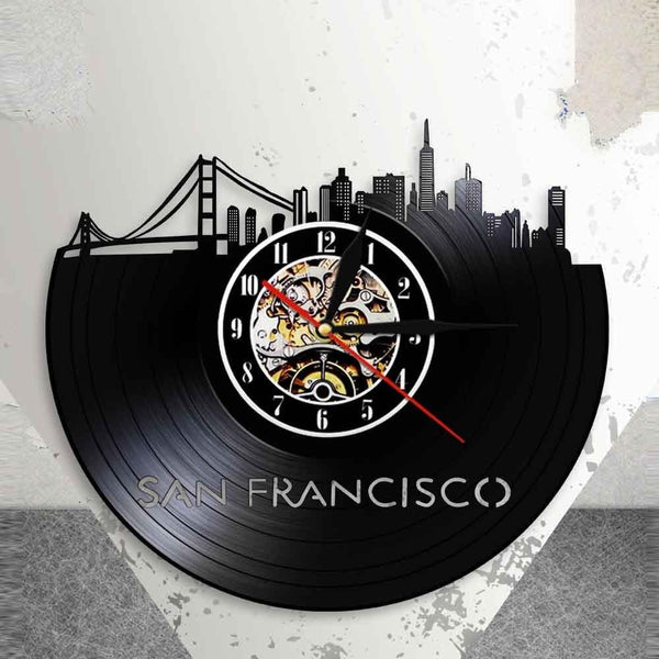 horloge vinyle san francisco led