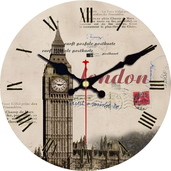 Horloge murale style vintage London Temps des Horloges