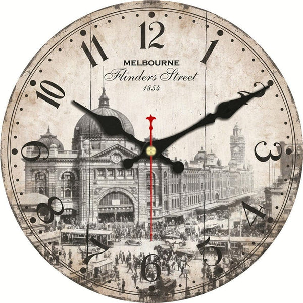 Horloge murale Vintage Melbourne Temps des Horloges