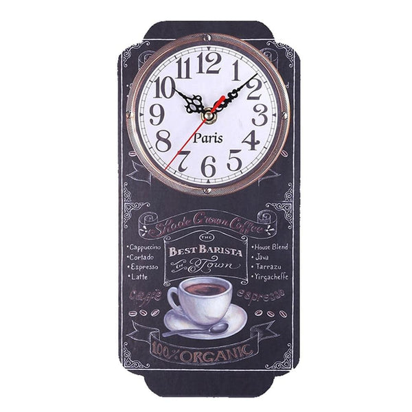 Horloge murale Vintage Rectangulaire Noire Temps des Horloges
