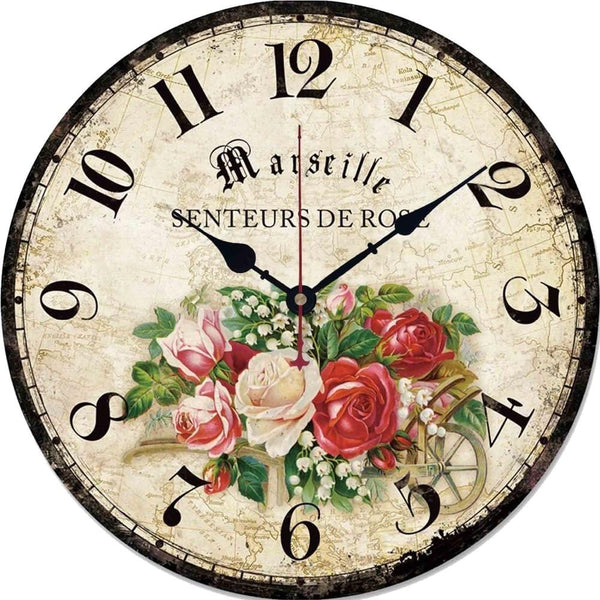 Horloge murale Vintage, Rose Temps des Horloges