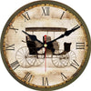 Horloge murale Vintage Voiture Hippomobile Temps des Horloges