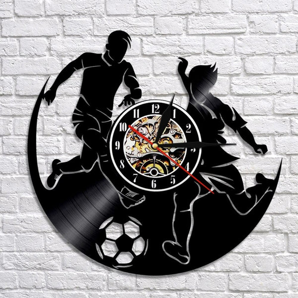 Horloge murale Vinyle Football Temps des Horloges