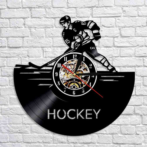 Horloge murale Vinyle Hockey Temps des Horloges