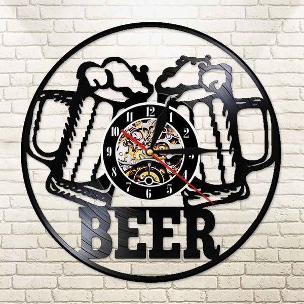 horloge vinyle biere led