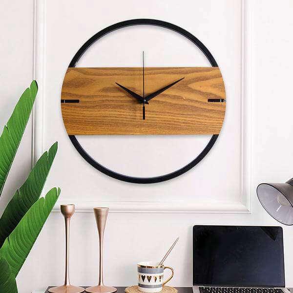 horloge bois moderne