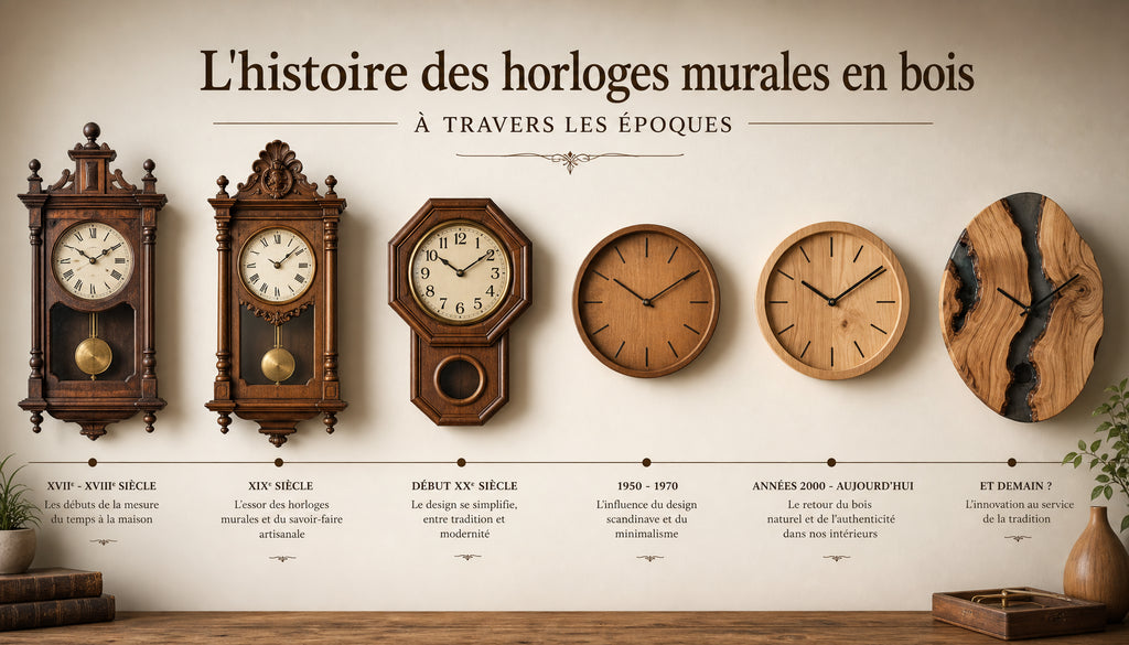 horloge murale bois