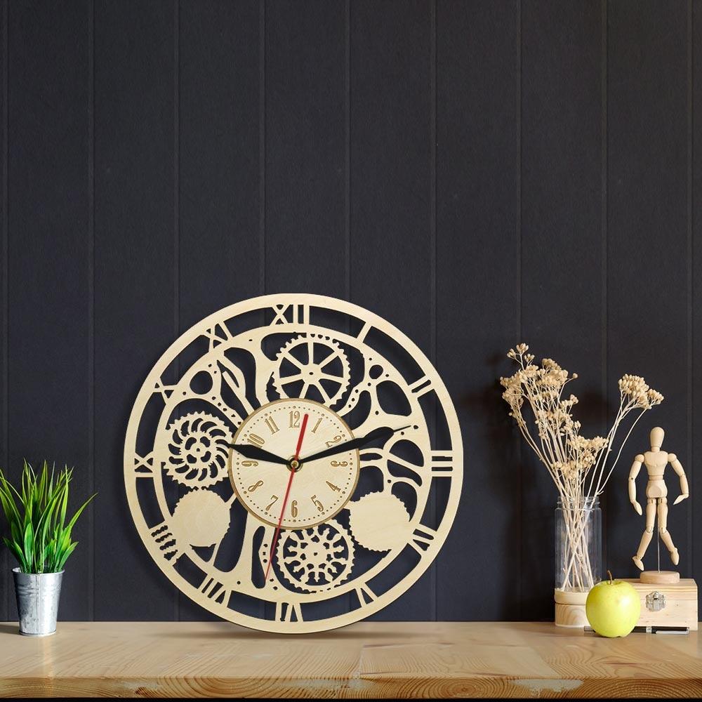 horloge industrielle bois