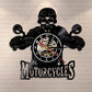 horloge vinyle tete de mort biker led