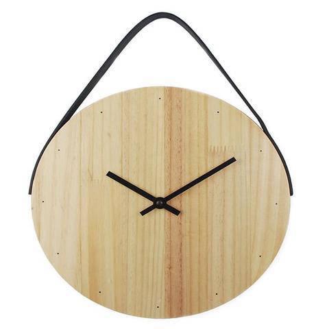 horloge bois corde ronde