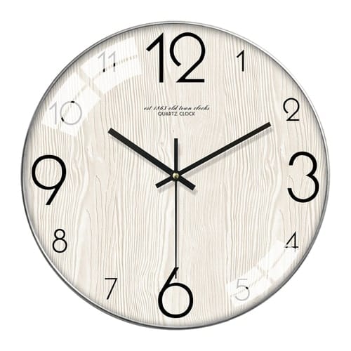 Horloge Murale Bois et Verre Scandinave Blanche Temps des Horloges