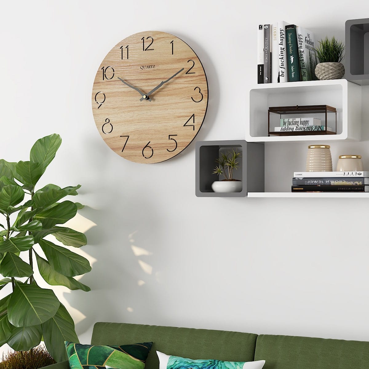 Horloge Murale Bois Marron Design Scandinave Temps des Horloges