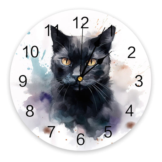 horloge chat design abstrait