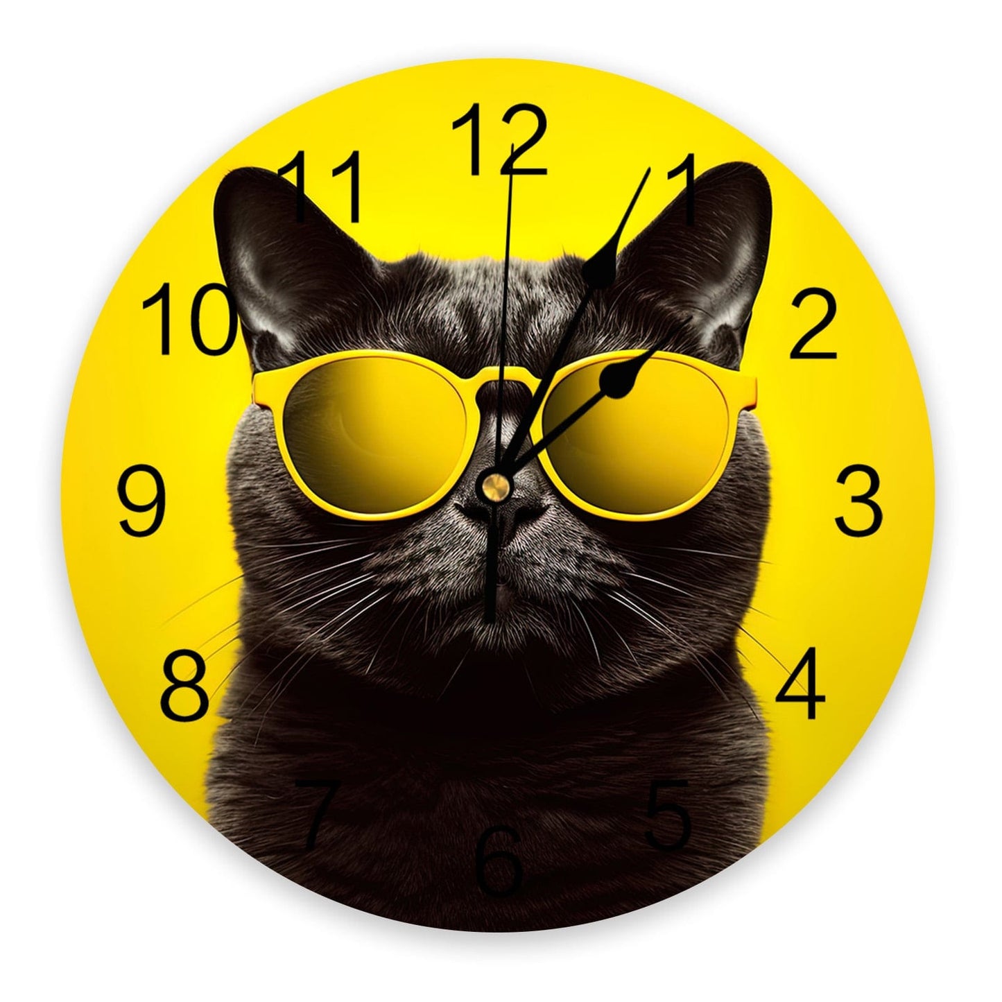 horloge chat lunettes de soleil