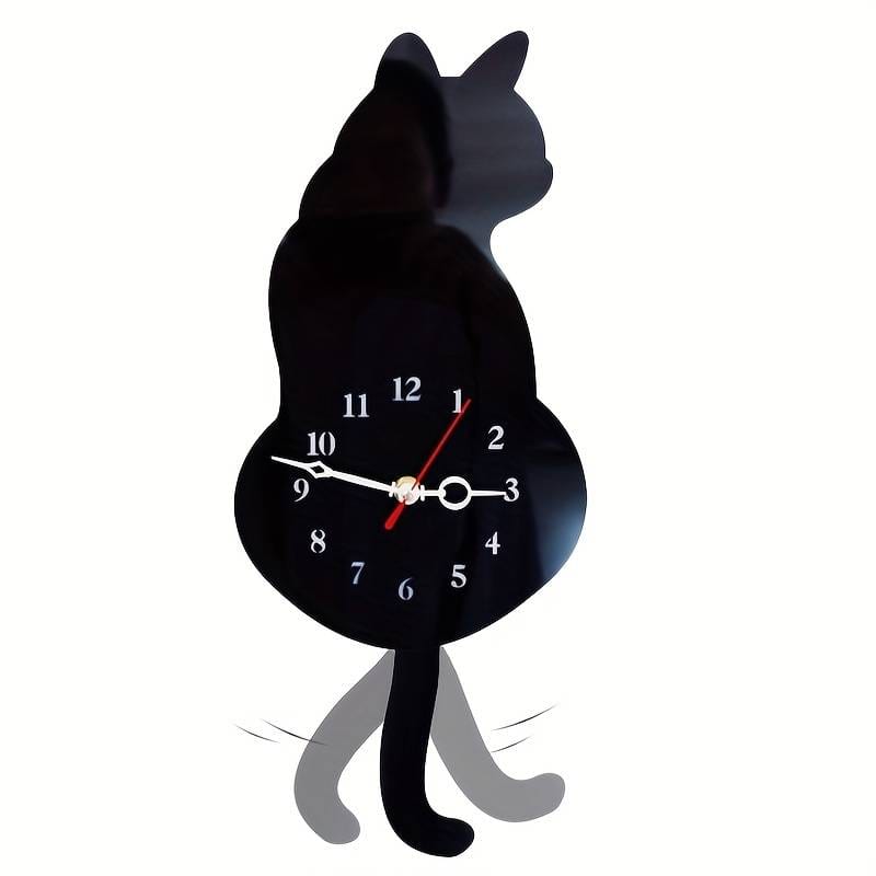 horloge chat queue qui bouge