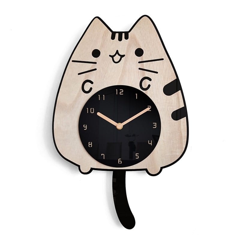 horloge chat avec balancier