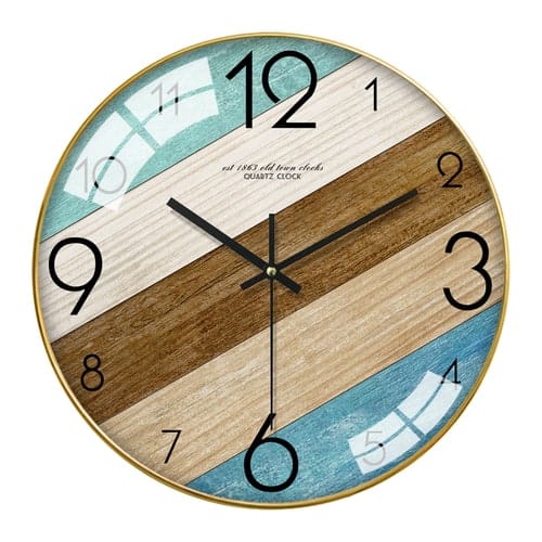 Horloge Murale Colorée en Bois et Verre Temps des Horloges