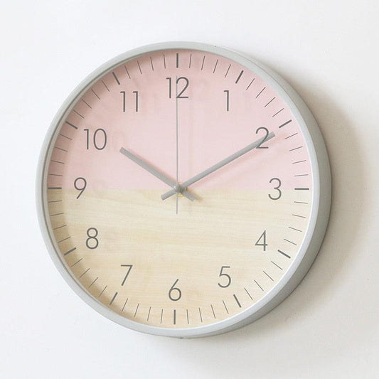 horloge design en bois rose