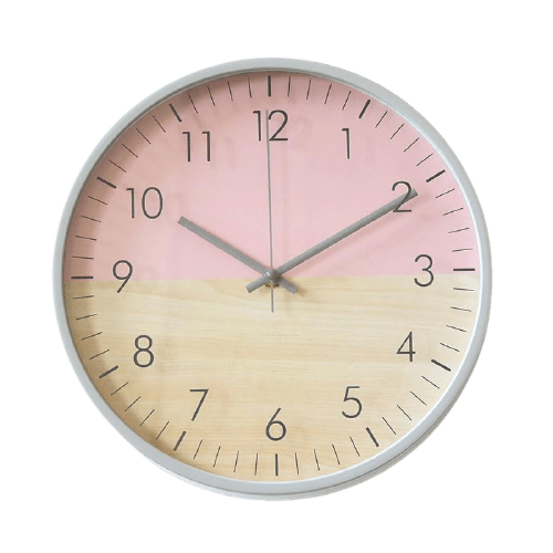 horloge design en bois rose