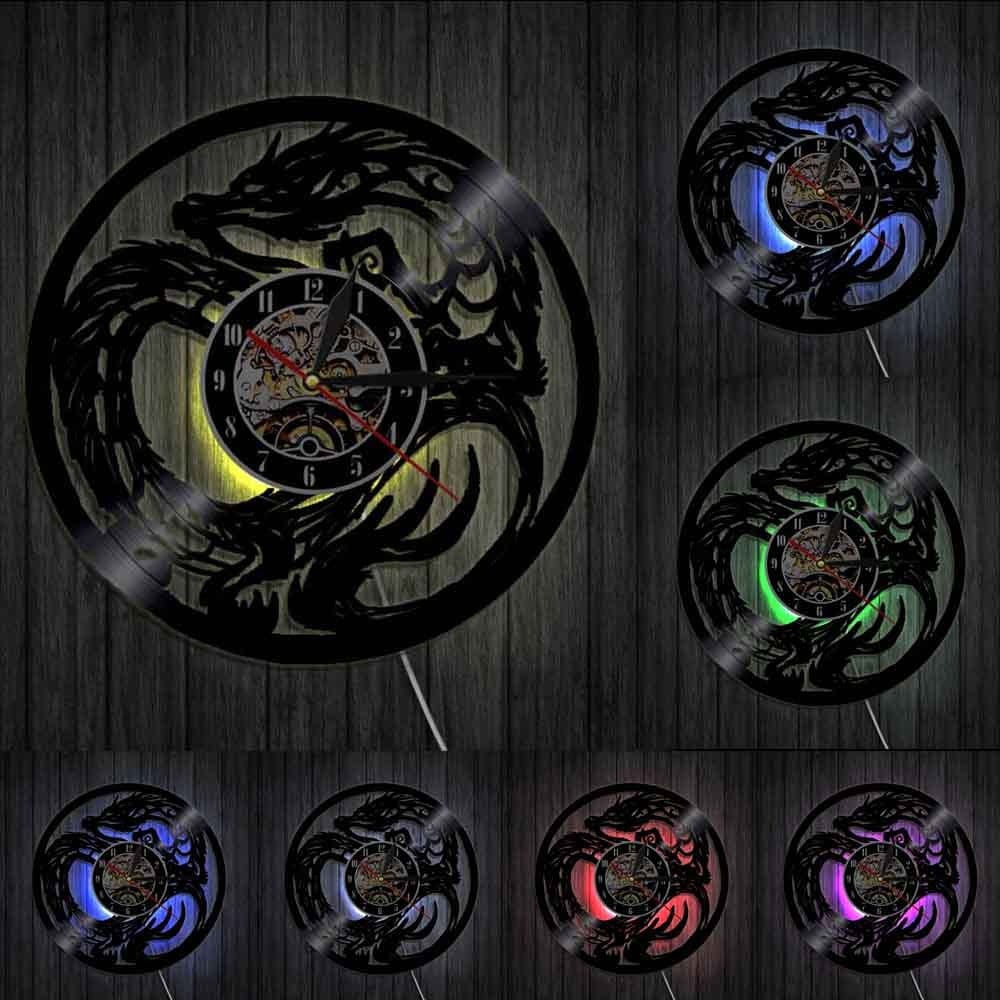 horloge vinyle dragon led