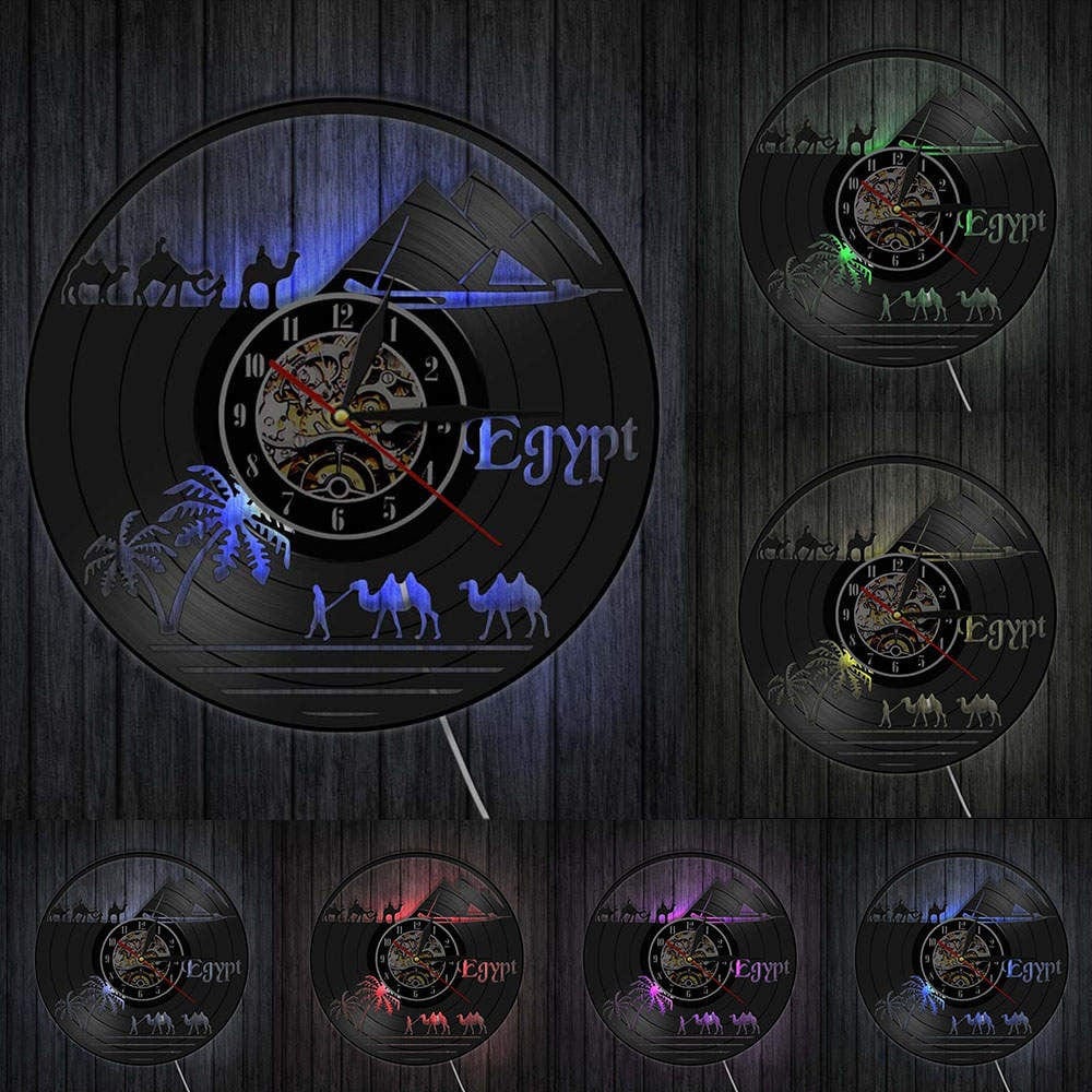 horloge vinyle egypte led