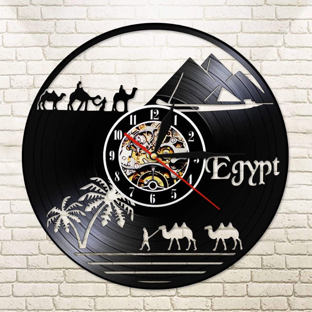 horloge vinyle egypte led