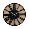 horloge bois et metal noir
