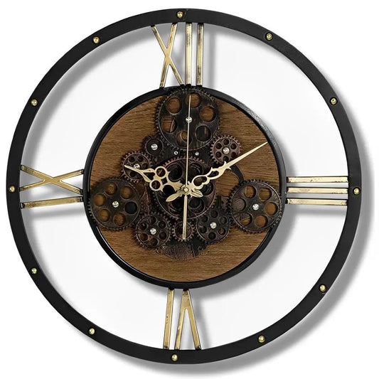 horloge bois et metal