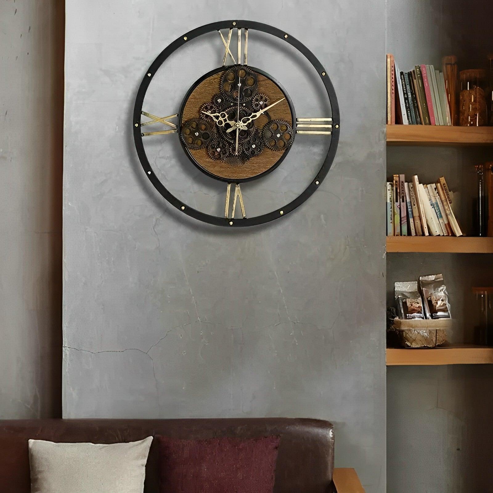 horloge bois et metal