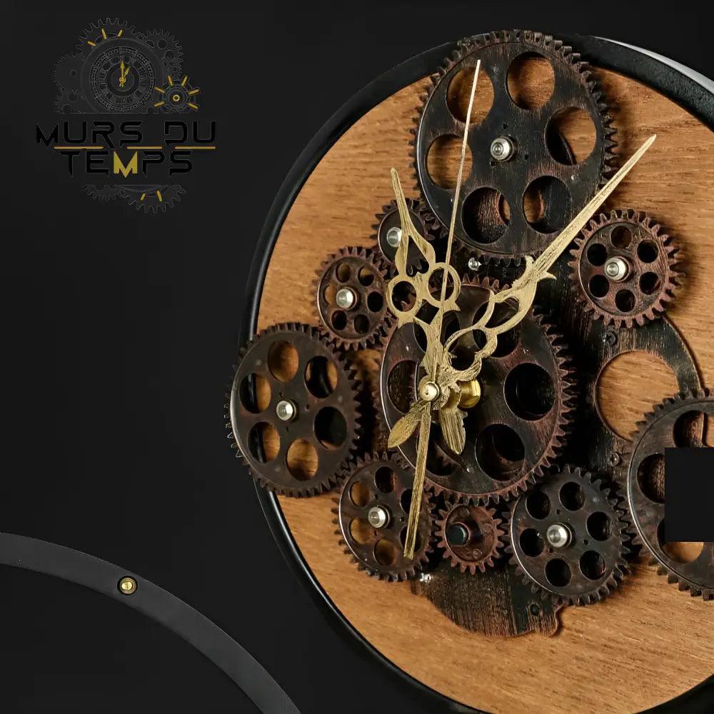 horloge bois et metal