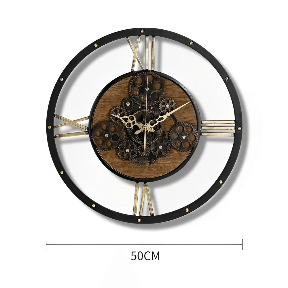 horloge bois et metal