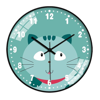 horloge enfant chat vert