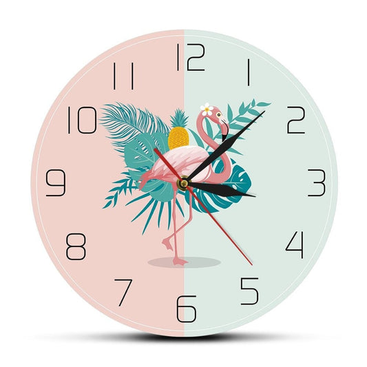 horloge flamant rose