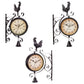 horloge de gare vintage chiffres romains double face coq