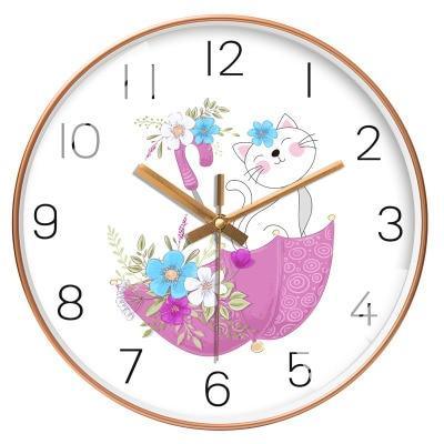 horloge enfant chat blanc heureux