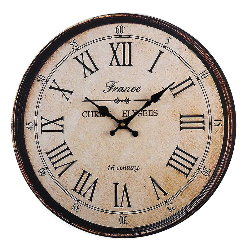 Horloge Murale Industrielle Grise - Style Atelier, Métal Et Quartz