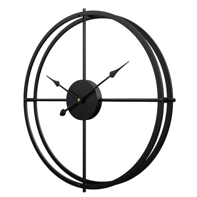 horloge industrielle boussole noir