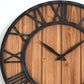 horloge industrielle bois et metal