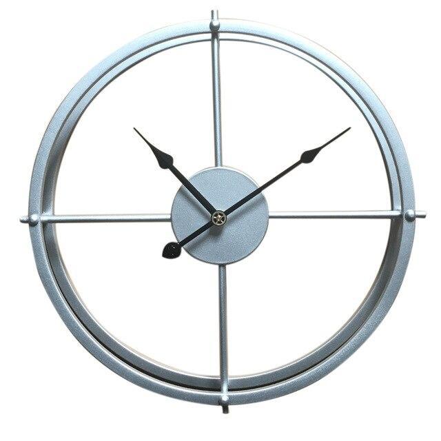 horloge industrielle boussole argentee