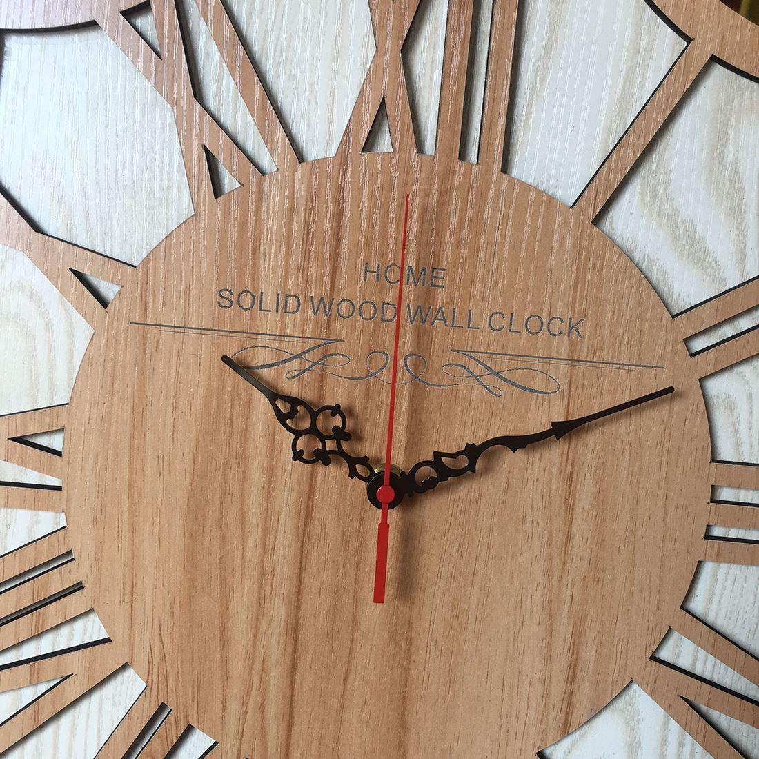 horloge industrielle rosace en bois