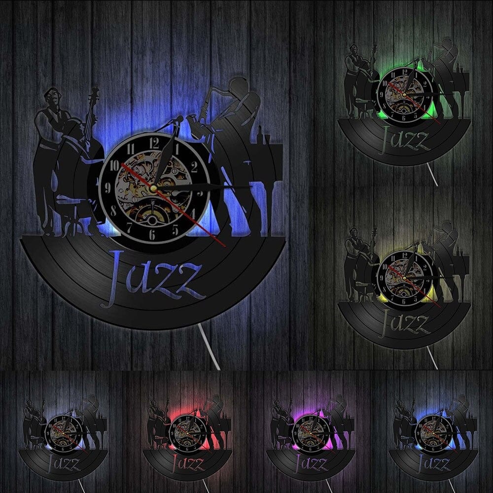 horloge vinyle jazz led