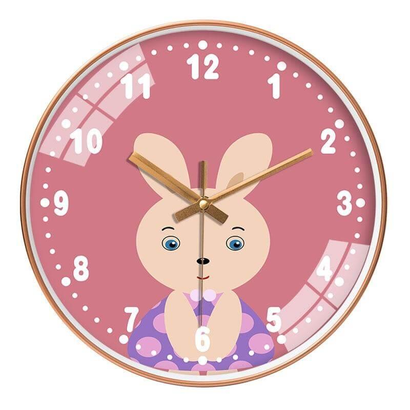 horloge enfant lapin rose