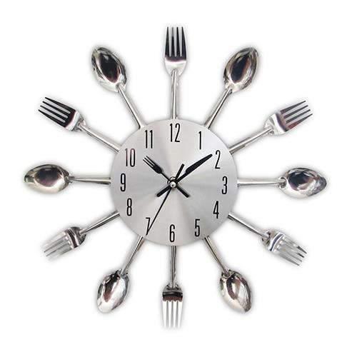 horloge cuisine couverts