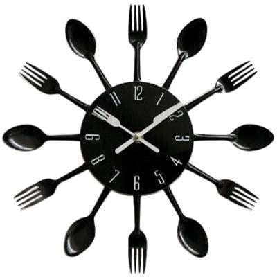 horloge cuisine couverts