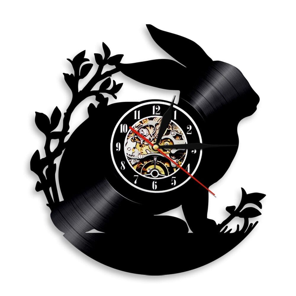 Horloge murale Lapin Vinyle Temps des Horloges